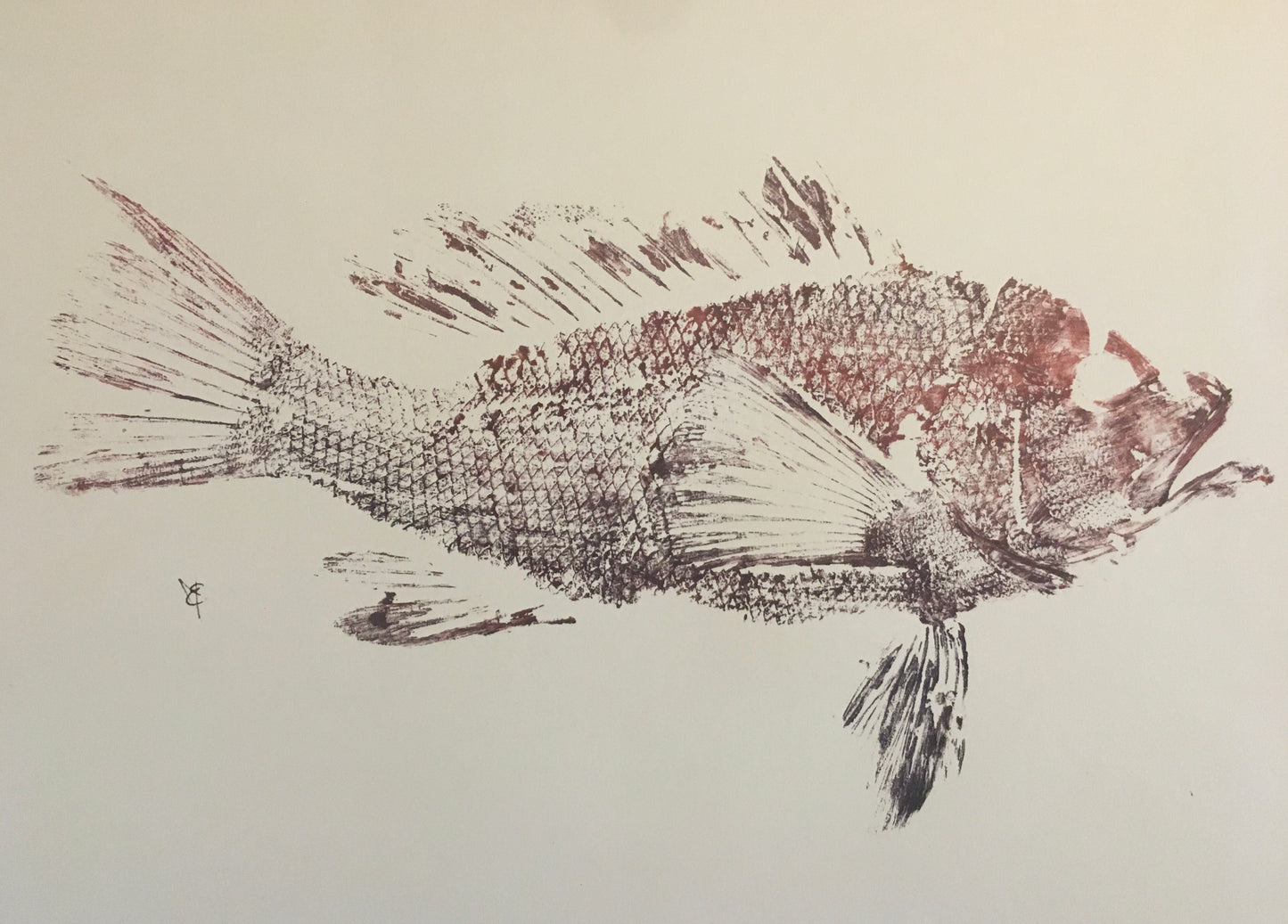 Deep Purple Fish Print - 11x17”